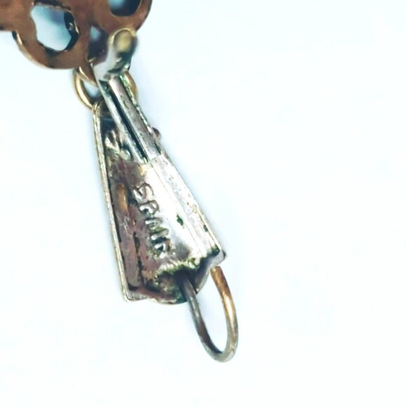 Vintage Spanish Filigree Dangle Earrings With Turquoise Stones Boho Style - Picture 4 of 5